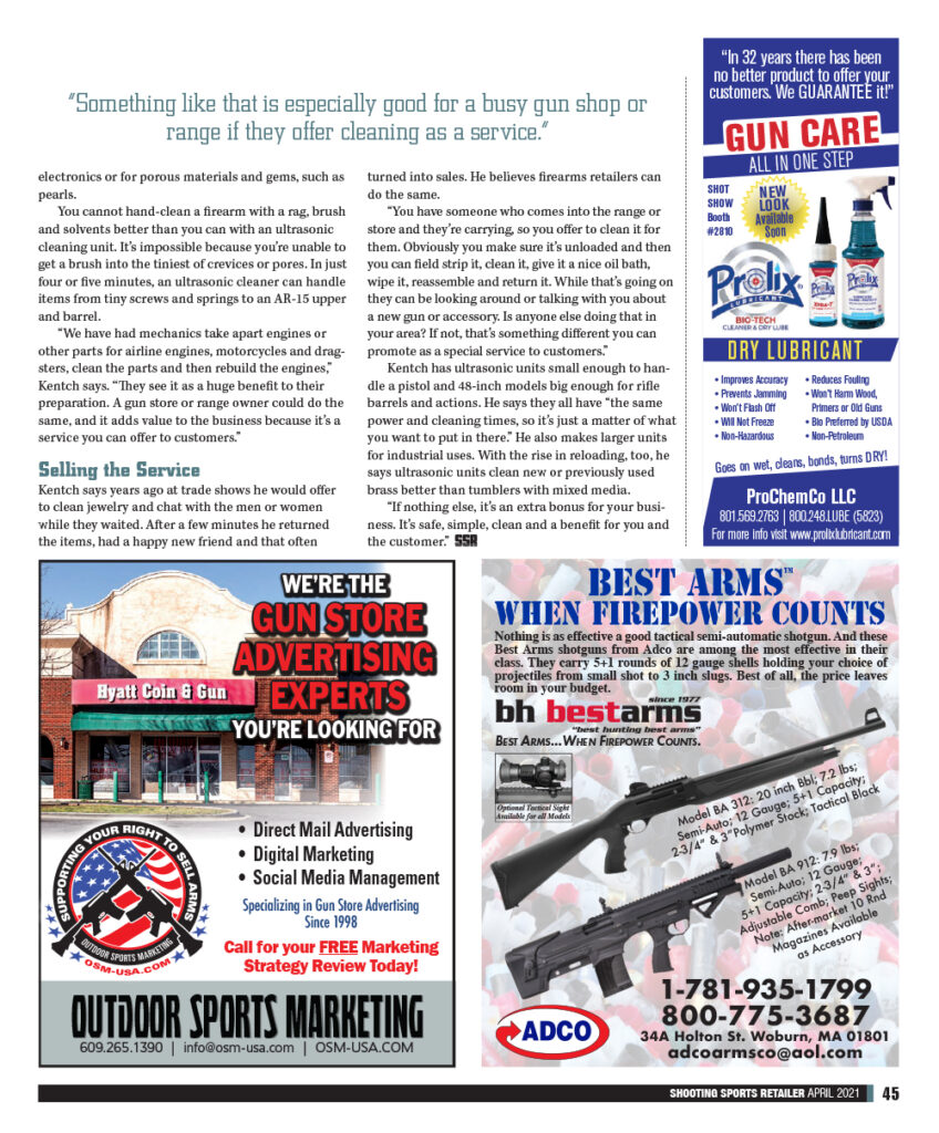 Magazine feature on Pro Gun Cleaning page 2b